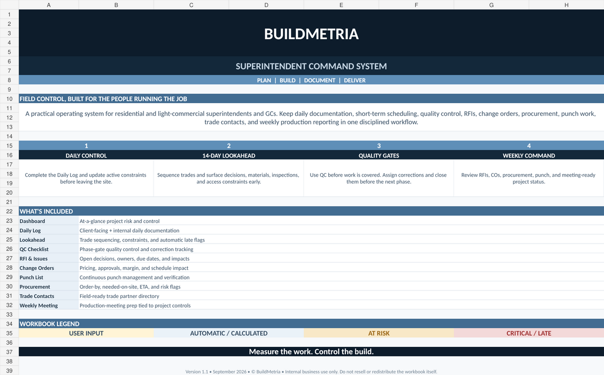 BuildMetria Superintendent Command System cover preview
